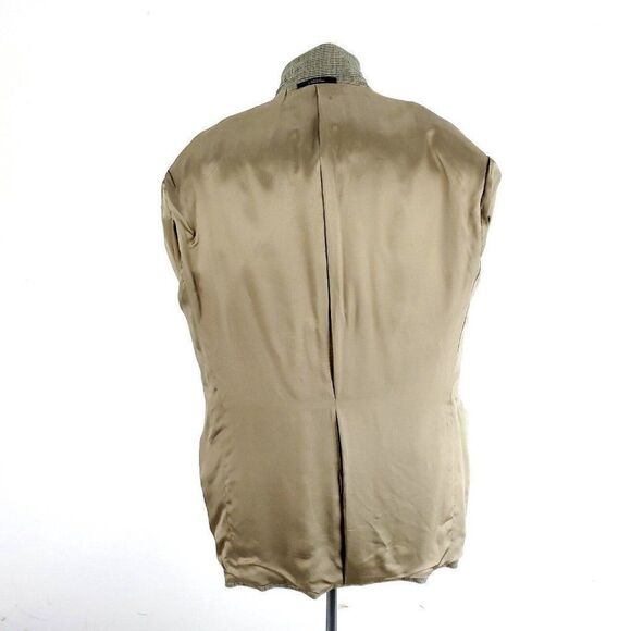 Joseph Abboud Nordstrom Wool 3 Button Sport Coat 42L Tan Houndstooth Windowpane - Picture 10 of 10